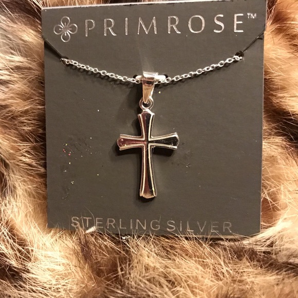 Primrose sterling silver cross necklace - Picture 2 of 2